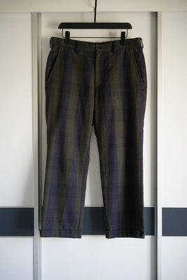 Yohji Yamamoto 12aw 格紋翻折羊毛褲