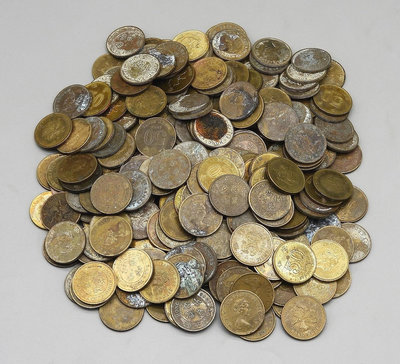 R054-7【周日結標】香港 早期伊麗莎白5毫+特區50分硬幣=總重約2450=約500枚 =(50枚重約245克)