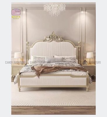 ［糖果家具］小美式雙人床 輕奢床 實木床 5尺床 床頭櫃