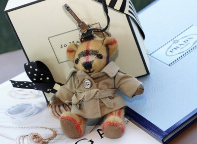 Burberry Teddy Bear 英國皇家格紋風衣小熊吊飾 新格紋焦糖
