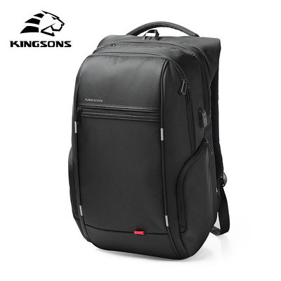 Kingsons 15“ 17”男士背包外置USB充電電腦背包防盜防水袋