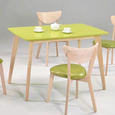 【優比傢俱生活館】水洗白實木綠色雙色4尺餐桌/休閒桌 SGL-T241R