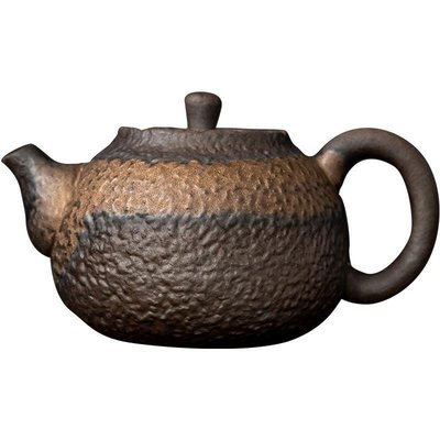 熱銷 仿柴燒茶壺陶瓷家用泡茶壺小號帶過濾日式功夫茶具小茶壺普洱壺 可開發票