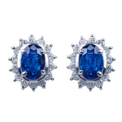【JHT金宏總珠寶/GIA鑽石專賣】天然藍寶鑽石耳環 (JB22-CE12)
