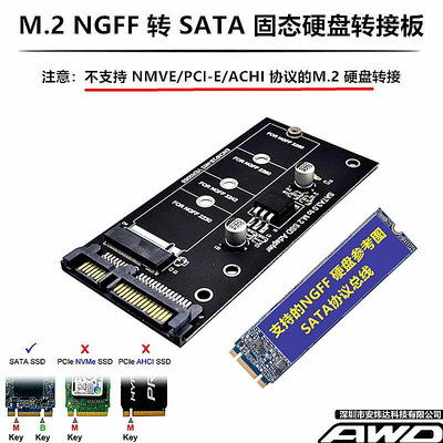 SSD固態硬盤 M.2 NGFF SSD轉 SATA3 轉接卡/盒 臺式機移動硬盤USB