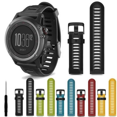 硅膠錶帶適用於Garmin Fenix 3智慧手表 佳明矽膠表帶心率手表配件運動款表帶