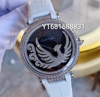 專櫃正品 CARTIER 卡地亞 高級珠寶系列 18K白金 鳳凰 原鑲鑽 42.8mm 自動機械 手錶（全新福利品！優惠出清換現金）