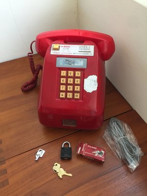 達臨 復古懷舊早期古董電話 投幣式電話機紅色(674)使用正常