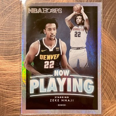 2020-21 Panini NBA Hoops Zeke Nnaji RC Rookie Now Playing Insert Holo SS-4
