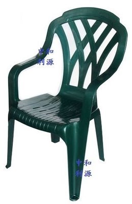 【中和利源店面專業賣家】【台灣製】【可疊高】有止滑墊 塑膠 大型 戶外椅 灰 墨 綠 白色 餐椅 餐桌椅