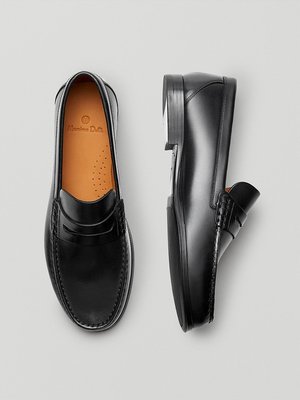 2023上新！【特價正品】Massinno dutti男鞋商務正裝黑色皮鞋真皮一腳蹬軟底懶人鞋樂福鞋
