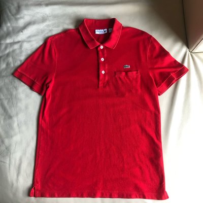[品味人生]保證正品 Lacoste 紅色 經典 短袖POLO衫 size FR 3  US S