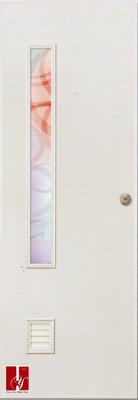 【鴻運】HY牙白47-2美型數位影像強化玻璃塑鋼門組.浴室門.廁所門.雙北免運!