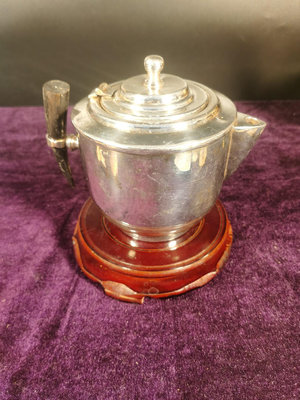 二手 歐式咖啡壺，茶壺（5眼出水）內堂潔凈～動物角銅鎏銀把壺，非常 古玩 老物件 擺件【靜心隨緣】2257