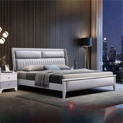 [紅蘋果傢俱] 簡約系列 MX-A807 床架 實木床架 雙人床架 雙人加大 環保水性漆 布床 科技布