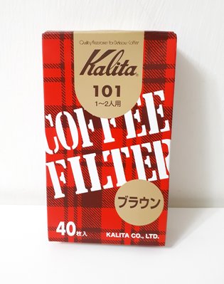 日本製 Kalita 101 無漂白咖啡濾紙(40入盒裝) 1-2人份適用 梯形濾杯適用