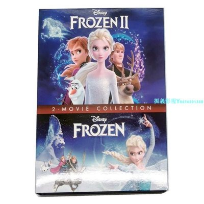 原版電影迪斯尼冰雪奇緣Frozen 1-2合集 2DVD英文發音字幕『振義影視』