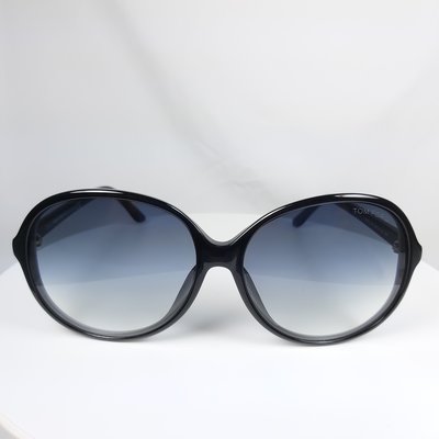 『逢甲眼鏡』TOM FORD 太陽眼鏡 全新正品 亮面黑膠大圓框 漸層藍鏡面 經典款【TF215AF 01B】