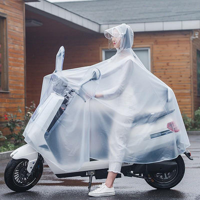摩托車騎行雨披 電瓶電動車雨衣 時尚透明連體pvc雨衣