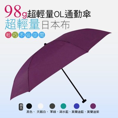 [MOMI宅便舖] 98G超輕量通勤傘(莫蘭迪紫) / 抗UV /MIT洋傘/ 防曬傘 /雨傘 / 折傘 / 戶外用品