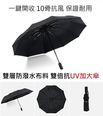 自動傘 雙層 雨傘 抗風 男士 商務 雨傘 加大傘 折疊傘 抗UV傘 陽傘 三折傘 防潑水傘 C00010125