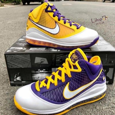 【正品】Nike Lebron 7 Media Day 湖人 紫金鴛鴦 籃球鞋 鞋 Cw2300-500