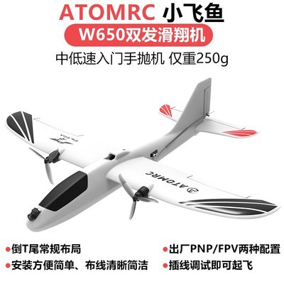 【熱賣精選】ATOMRC 小飛魚 W650雙發滑翔機 低空FPV遙控航模固定翼飛機