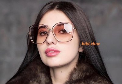 ♥kiki choc♥ 彩紋鏤空鏡框邊框小臉眼鏡 太陽眼鏡墨鏡 孫芸芸