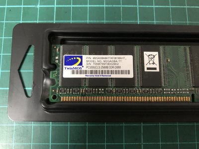 TwinMOS PC3200(CL3) 256MB DDR-DIMM 記憶體 金銀島喬蕎3c