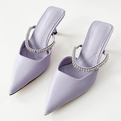 極致優品 女鞋系列透明高跟鞋小眾設計感夏天珍珠仙女風粗跟法式少女一字式扣帶涼鞋 NX1161