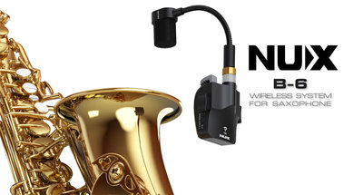 【現代樂器】免運！NUX B-6 薩克斯風專用 無線麥克風系統 附充電收納盒 適用多款管樂器