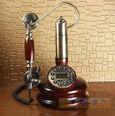 029 華城小鋪** 古董電話 家用 仿古電話 有線 來電顯示 造型電話 實木歐式復古電話