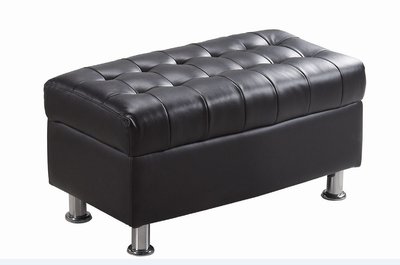 【生活家傢俱】JF-164-4：庫倫80深咖啡皮沙發椅凳【台中家具】皮椅 雙人椅 矮凳 乳膠皮椅子 實木椅架