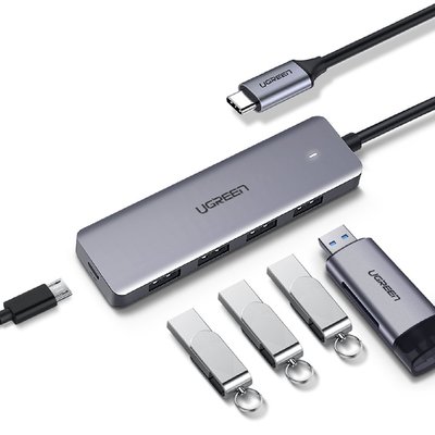 ~協明~ 綠聯 USB-C集線器 USB3.0*4 5Gpbs版 支援OTG功能 極致輕巧 方便攜帶 70336