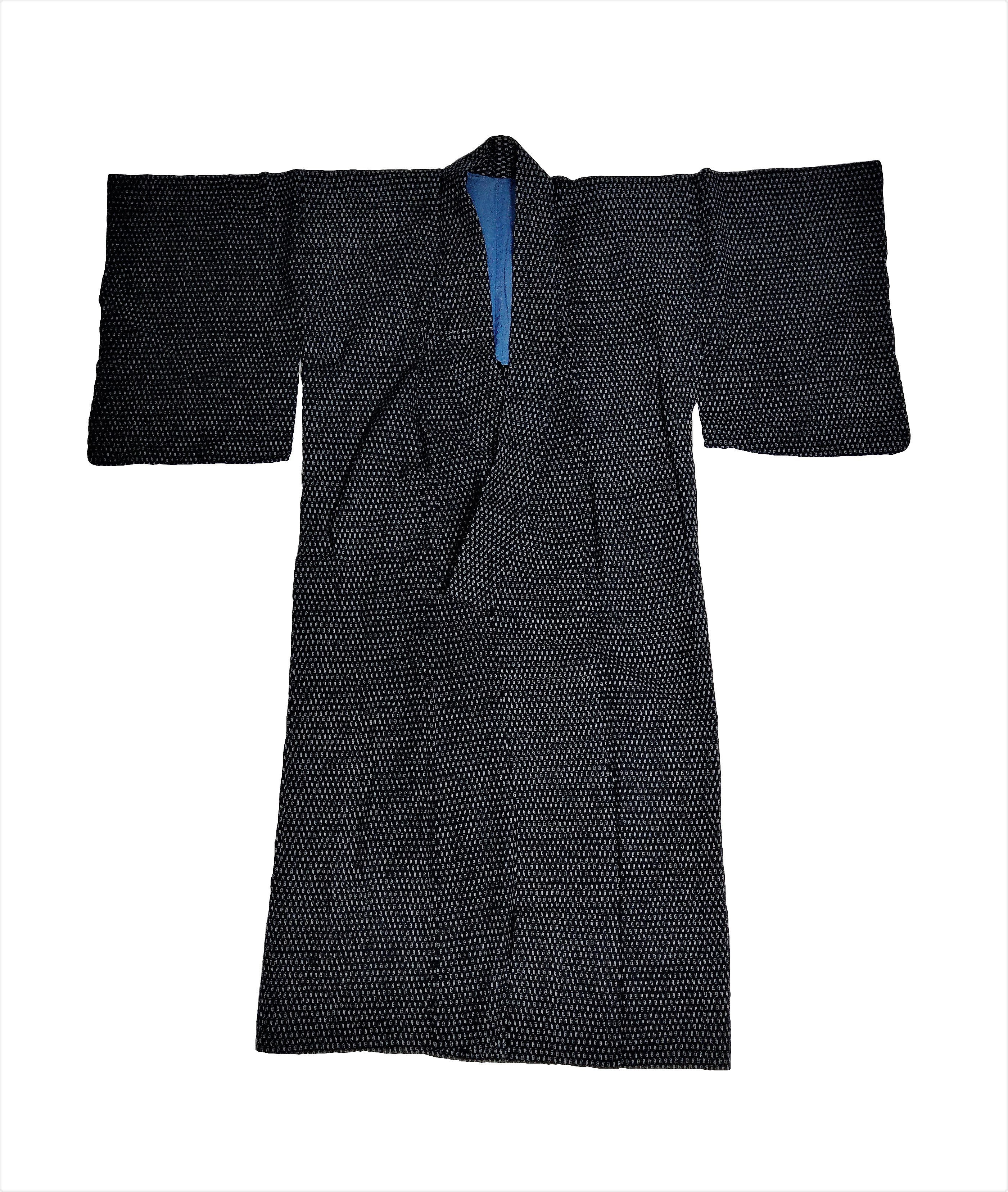日本古民具 久留米織和服男著物 木棉藍染 古著 古道具 溯源古民居 Yahoo奇摩拍賣