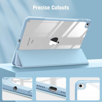 適用iPadmini5保護套三折磁吸側貼亞克力透明后蓋防震7.9寸平板套