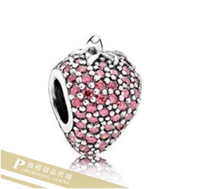 雅格時尚精品代購 Pandora 潘朵拉 新款 鑲鑽草莓串珠 925純銀 Charms 美國代購