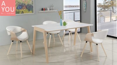 妮可拉5 尺原木白雙色餐桌(大台北地區免運費)促銷價 $4500元【阿玉的家2020】