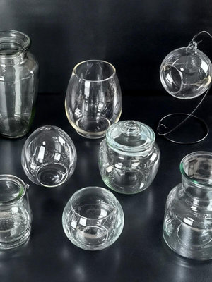 手工diy 玻璃燭台透明花瓶白胚馬賽克兒童親子蠟燭杯底胚素胚材料-萬貨鋪（可開統編）
