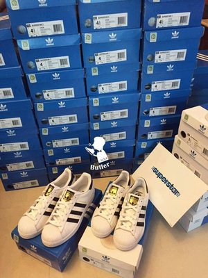 [Butler ]  現貨優惠  Adidas Superstar  金標  大童鞋 女碼 C77154