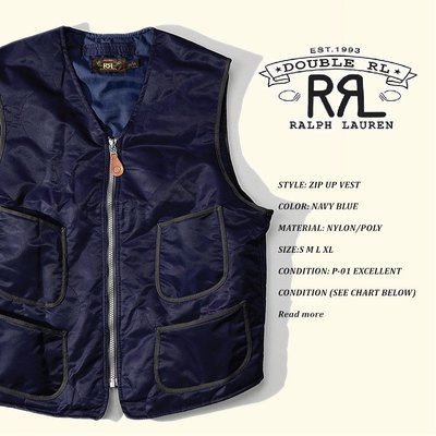 Cover Taiwan 官方直營 RRL POLO Ralph Lauren 馬甲背心 鋪棉 機能 藏青色 (預購)