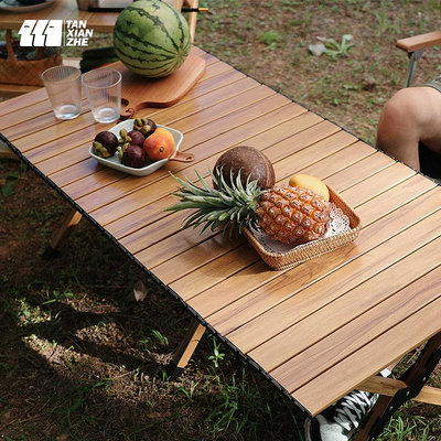 現貨 戶外折疊桌椅野外露營便攜式用品大全超輕鋁合金蛋卷餐桌子