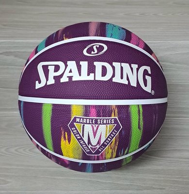 ✩Pair✩ 斯伯丁籃球 SPALDING 室外球 SPA84403 SP 大理石系列 紫彩 橡膠球 7號球 觸感佳