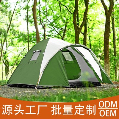 帳篷 戶外帳篷便攜式大空間露營 3-4 人家庭防水野營帳篷