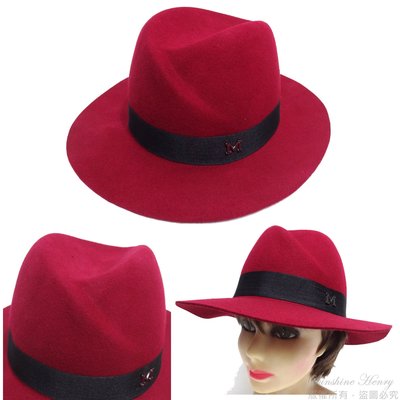 太陽紅Sunshine Henry~寬沿羊毛呢帽牛仔帽紳士帽爵士帽(男女可載)#CZ02