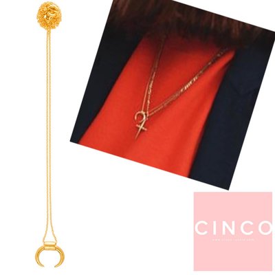 CINCO 葡萄牙精品 Mini shout necklace 24K金新月項鍊 迷你款