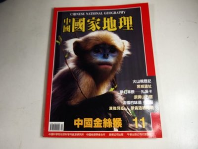 【懶得出門二手書】《中國國家地理雜誌11》中國金絲猴 火山親歷記 2002/04 (21B22)