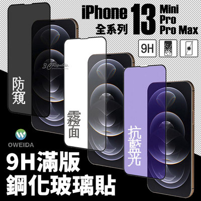 oweida 9H 鋼化 滿版 玻璃貼 保護貼 霧面 防窺 抗藍光 iPhone 13 Pro Max minI