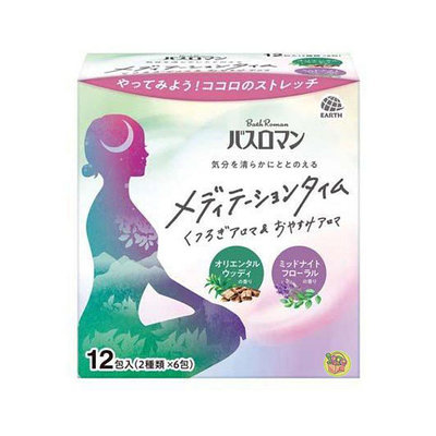 【JPGO】日本進口 地球製藥 Bath Roman 冥想浴 舒緩香氛入浴劑 30g*12包入