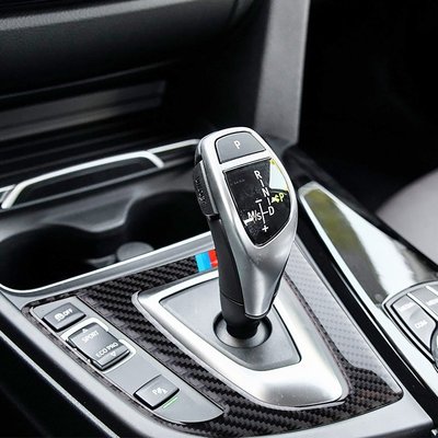 適用於BMW寶馬3系320i f30內飾改裝真碳纖維卡夢排檔面板裝飾貼 汽配
